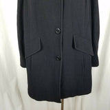 London Fog Black Winter Wool Midi Peacoat Womens 1X Plus Size Dress Coat Vintage