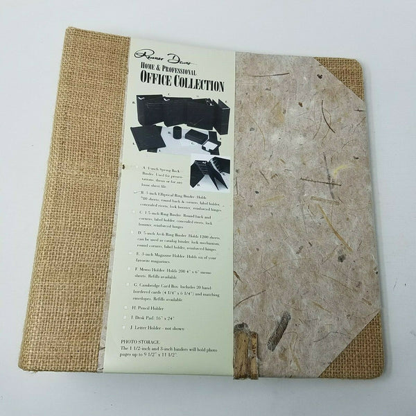Renner Davis 3" Elliptical 3 Ring Binder Banana Rattan Woven Paper Photo Album