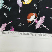 Bella-Rina Swizzle Sticks Studio Studio E Ballerina Black Pink Fabric 1.5 yards