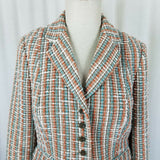 LL Bean Signature Boucle Textured Woven Cotton Wool Blazer Jacket Womens 6