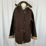 Ralph Lauren Dry Goods Toggle Closure Hooded Wool Duffel Peacoat Jacket Womens S