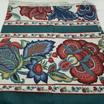 Waverly Vintage VAT Dyed Large Floral Jacobean Print Fabric Scotchgard Material