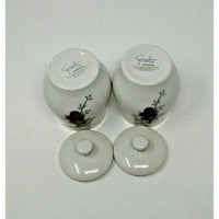 SYRACUSE Carefree True China Wayside Fruit 5" Sugar Bowls With Lids USA Set Of 2