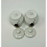 SYRACUSE Carefree True China Wayside Fruit 5" Sugar Bowls With Lids USA Set Of 2