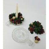 Oneida Crystal Southern Garden Set 2 Chambersticks Candles Sticks Floral Rings