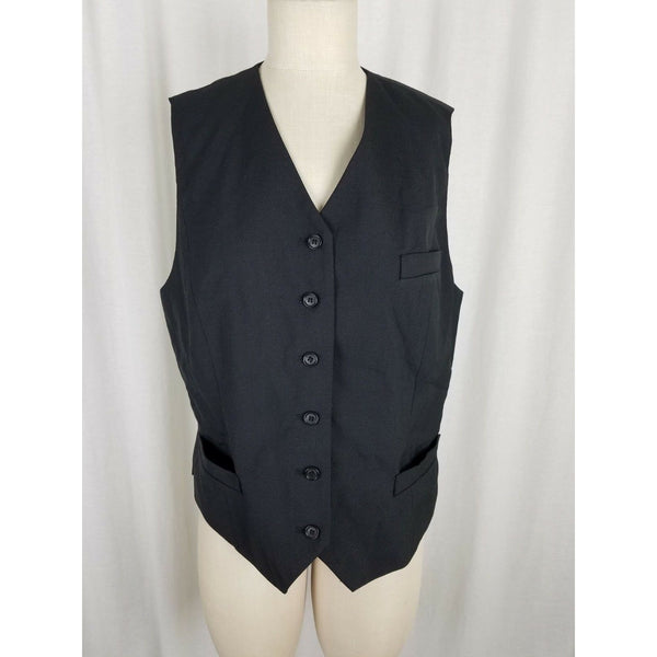 TopHat New York Button Up Pointed Wool Dress Dressy Waistcoat Vest Womens M USA