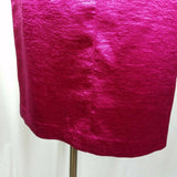 Anne Klein Drape Dress Satin Wiggle Plunge Faux Wrap Look Womens 6 Metallic Pink