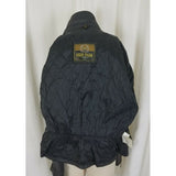 Vintage Hide Park Belted Black Leather Motorcycle Jacket Womens S M Fitted Zip