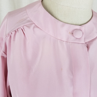 Vintage Castleberry Collarless Button Tie Scarf Blouse Top Tunic Womens 10 Pink