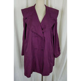 Laura Ashley Double Breasted Wide Lapel Swing Trench Coat Womens M Great Britain