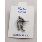 Pewter Downhill Skier Skiing Silver Metal Hat Tac Lapel Pin Tie Tack USA Jewelry