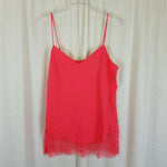 Victoria's Secret Lace Trim Accents Tank Top Cami Camisole Womens M Coral Salmon
