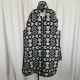 Forever21 Southwestern Woven Wool Kimono Jacket Open Front Swing Womens L Aztec