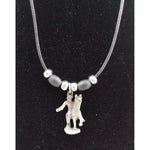 Paul Revere's Ride Pewter Silver Black Rope Bead Necklace Pendant Charm Souvenir