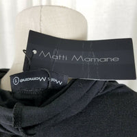 Matti Mamane Black Ruffled Ruched Faux Wrap Jersey Knit Dress Womens 1 S NWT