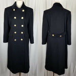 Leslie Fay Wool Double Breasted Coat Peacoat Velvet Trim Womens 6 Angelo Fabrics