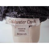 Coldwater Creek Crochet Knit Asymmetrical Open Front Wrap Shawl Swing Sweater M