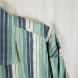Vintage Le Jean De Marithe + Francois Girbaud Embroidered Striped Shirt Mens XL