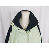 LL Bean Winter Jacket Nylon Parka Full Zip Up Anorak Womens L Ski Snow Green
