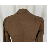 Gap Single Button Linen Brown Blazer Short Jacket Womens 2 Riding Equestrian