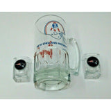New England Patriots Pewter Framed Emblem Logo Square 2 Shot Glasses & 64 oz Mug