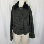 Maralyce Ferree Boutique Faux Fur Herringbone Jacket Blazer Womens S Maine USA