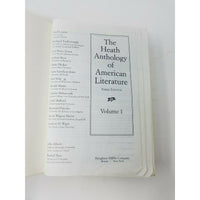 The Heath Anthology of American Literature 3rd Edition Vol 1 Paul Lauter Book