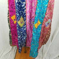 Nepal Silk Patchwork Tribal Ethnic Long Maxi Peasant Prairie Boho Skirt M Loud