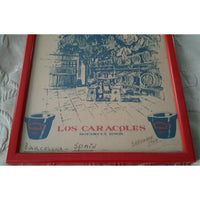 Los Caracoles 1964 Winery Restaurant Framed Print Picture Ad Barcelona Spain