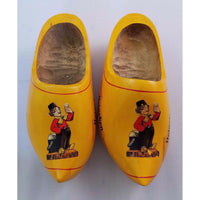 HEINEKEN BEER ADVERTISING PAIR OF WOOD SHOES CLOGS HOLLAND Yellow Carved Wooden