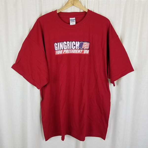 Newt Gingrich for President 2008 Campaign TShirt Mens 2XL Gildan Ultra Cotton