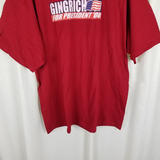 Newt Gingrich for President 2008 Campaign TShirt Mens 2XL Gildan Ultra Cotton