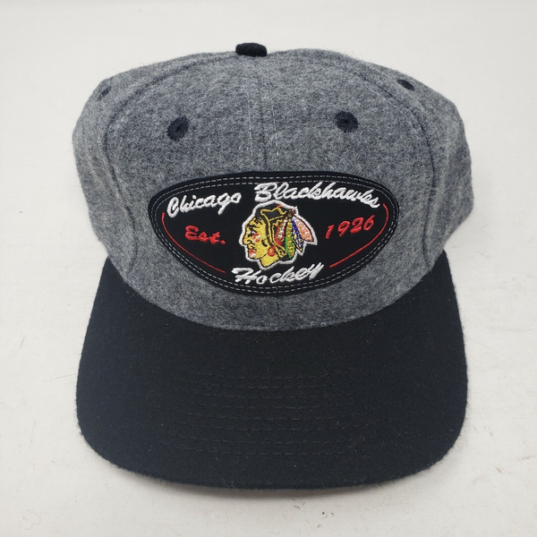 Chicago Blackhawks Sports Specialties NHL Cap Hat Mens OS Gray Wool Embroidered