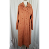 Vintage Vogue Couturier Dbl Breasted Herringbone Wool Peacoat Womens S Handmade