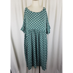 Suzanne Betro SB Polka Dot Print Empire Waist Twirl Swing Dress Womens 4X Plus