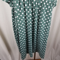 Suzanne Betro SB Polka Dot Print Empire Waist Twirl Swing Dress Womens 4X Plus