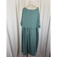 Suzanne Betro SB Polka Dot Print Empire Waist Twirl Swing Dress Womens 4X Plus
