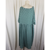 Suzanne Betro SB Polka Dot Print Empire Waist Twirl Swing Dress Womens 4X Plus