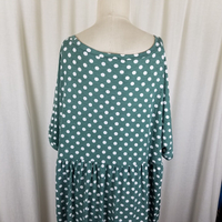 Suzanne Betro SB Polka Dot Print Empire Waist Twirl Swing Dress Womens 4X Plus