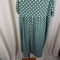 Suzanne Betro SB Polka Dot Print Empire Waist Twirl Swing Dress Womens 4X Plus
