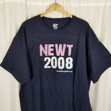 Newt Gingrich for President 2008 Campaign TShirt Mens 2XL Hanes Authentic Cotton