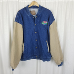 Miller Friends of the Field Denim Canvas Bomber Jacket Mens XL Vintage High Life