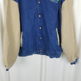 Miller Friends of the Field Denim Canvas Bomber Jacket Mens XL Vintage High Life