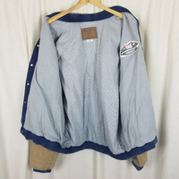 Miller Friends of the Field Denim Canvas Bomber Jacket Mens XL Vintage High Life