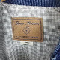 Miller Friends of the Field Denim Canvas Bomber Jacket Mens XL Vintage High Life