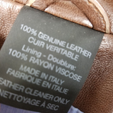 Vintage Tuttle Distinctive Sportswear Leather Cafe Bomber Jacket Mens 46 Italy