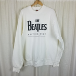 Vintage The Beatles Anthology Graphic Sweatshirt Mens XL Fruit of the Loom White