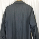 Vintage London Fog Clipper Mill Plaid Placket Front Trenchcoat Mens 40R Gray