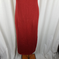 Peruvian Connection Pima Cotton Sangria Ribbed Shoulder Maxi Dress Womens XS