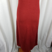 Peruvian Connection Pima Cotton Sangria Ribbed Shoulder Maxi Dress Womens XS
